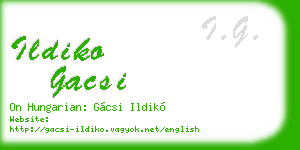 ildiko gacsi business card