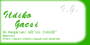 ildiko gacsi business card